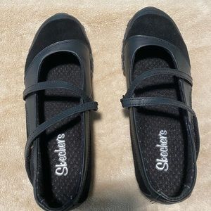 Sketchers slip on leather and suede womens shoes